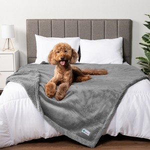 PetAmi Waterproof Dog Blanket for Bed Couch Sofa Cover, Reversible Faux Shearling Fleece Pet Throw - 1 of 4