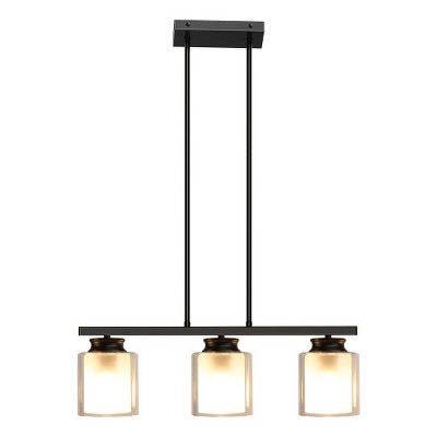 TOBILI 24-inch 3-head pendant lamp in black