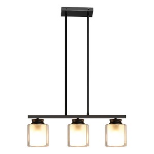 TOBILI 24-inch 3-head pendant lamp in black - 1 of 4