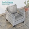 Sonkuki 6-Piece Patio Conversation Set Outdoor Wicker Rattan Furniture Set with Side Table - 4 of 4