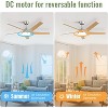 52 Inch Low Profile Ceiling Fans Light Kits with Remote Modern ABS Blades High Speed LED Ceiling Fans for Bedroom Living Room Outdoor Indoor - 3 of 4