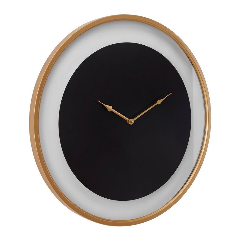 24&#34;x24&#34; Metal Wall Clock with Gold/Black - Olivia &#38; May, 4 of 6