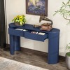 Entryway Table with Fluted Design, Modern Console Table with Storage, Oval Top and 2 Drawers for Entryway and Living Room - 3 of 4