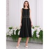 INSPIRE CHIC Women's A-Line Sleeveless Contrast Trim Wear to Work Cocktail Fit and Flare Dress - 3 of 4