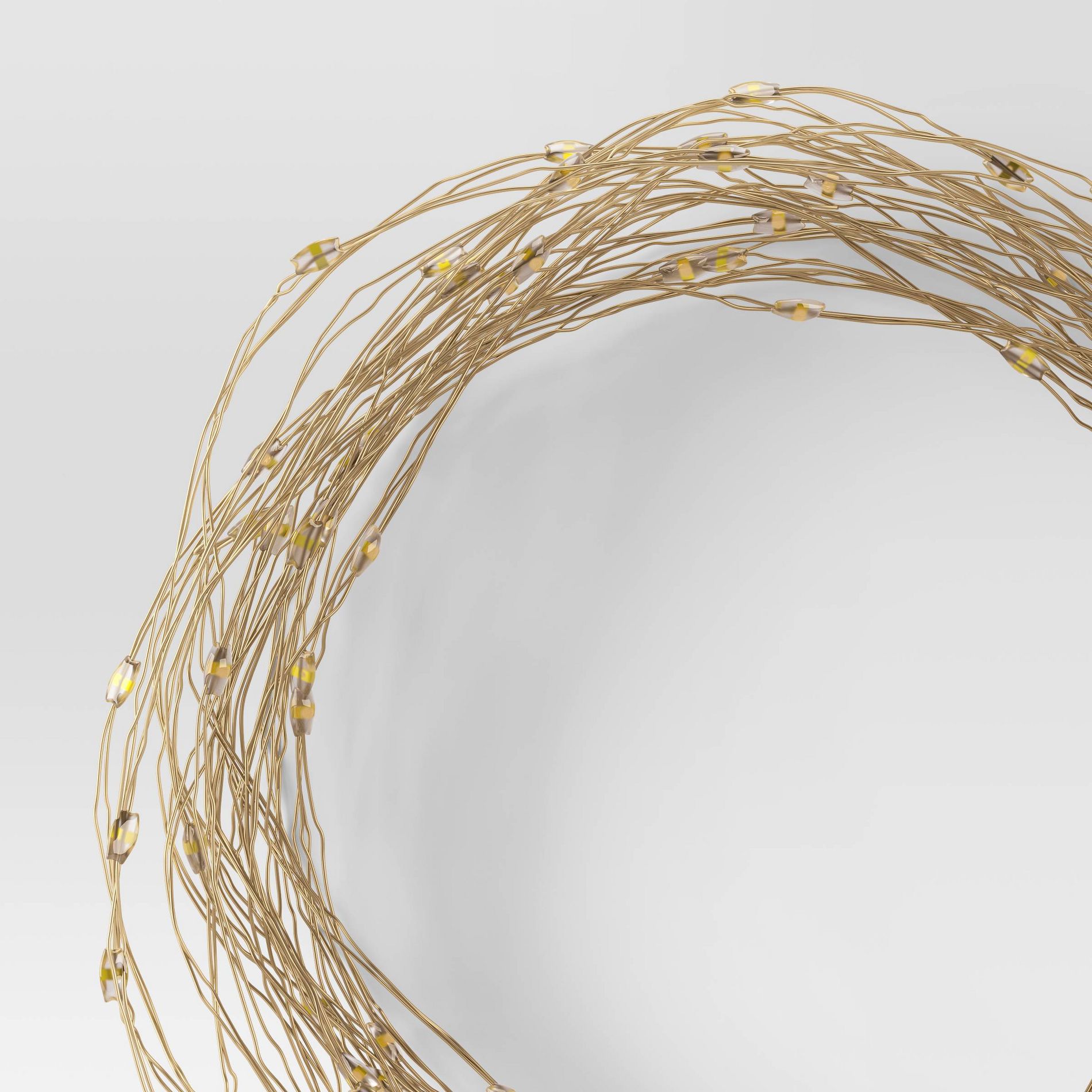 10.5' 30ct Battery Operated LED Dewdrop Fairy String Lights Warm White with Gold Wire - Room Essentials™