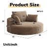 GDFStudio Leonard Modern 55" Chenille Upholstered Single Swivel Sofa with Pillows - 3 of 4