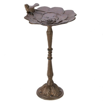 18.75" Rustic Cast Iron Birdbath Brown - Zingz & Thingz