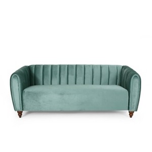 Richland Modern Glam Velvet Channel Stitch 3 Seater Sofa - Christopher Knight Home - 1 of 4