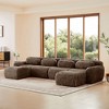 149 inch Light Khaki U-shaped Plush Fabric Boneless Sectional Sofa Couches with Throw Pillows and 2 Ottomans ( Buckle Connection) - 2 of 4
