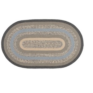 Earth Rugs Oval Braided Rug in Charcoal, Gray, and Ivory – Neutral Jute Accent Mat - 1 of 3