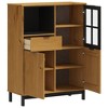 vidaXL Highboard with Glass Door FLAM 36.2 in.x15.7 in.x48.2 in. Solid Wood Pine - 4 of 4