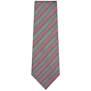 TheDapperTie Men's Pink Gray Green Stripes Necktie with Hanky - 1 of 3