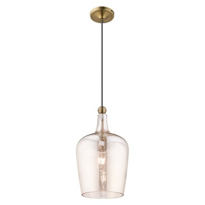Antique Brass Champagne Glass Mini Pendant Light