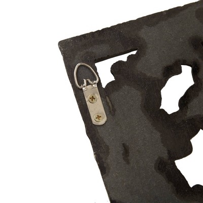 Bronze and Silver Botanical Carved Wood Wall Decor Set, 2-Piece