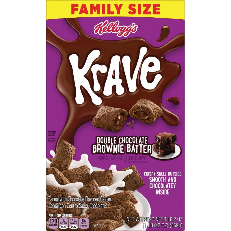 Krave Double Chocolate Brownie Batter Cereal - 16.2oz - Kellogg&#39;s, 5 of 19