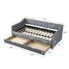 NicBex Twin Size Daybed with 2 Drawers,Upholstered Tufted Button Sofa Bed for Bedroom,Living Room,Apartment,Gray - 3 of 4
