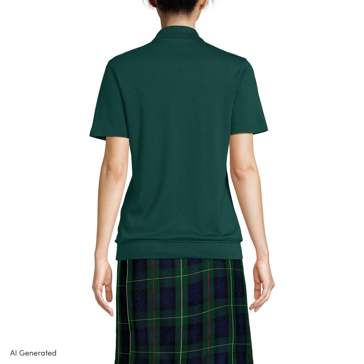 Lands' End Women's Short Sleeve Banded Bottom Polo Shirt - thumbnail 5