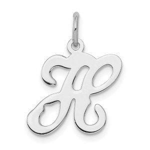 Black Bow Jewelry Sterling Silver, Sophia Collection, Small Script Initial H Pendant - 1 of 4