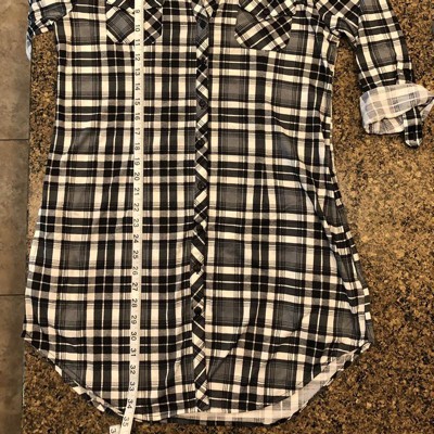 Women's Piper Stretchy Plaid Tunic With Pockets Green Medium - White ...