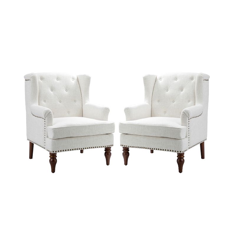 Set of 2 Cecília Living Room Armchair with Nailhead Trim  | ARTFUL LIVING DESIGN, 2 of 11