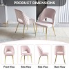 Velvet Upholstery Dining Chair Set of 2,Modern Kitchen Chair with Hollow Back and Gold Metal Legs for Dining Room-Baofuwish - 3 of 4
