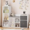 Kids Bookshelf Toy Storage Organizer with Reading Nook, 6-Cubby Wooden Storage Bench, Seat Cushion, 2 Drawers, Toddler Cabinet for Kids Room - 3 of 4