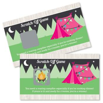 Big Dot of Happiness Let's Go Glamping - Camp Glamp Party or Birthday Party Game Scratch Off Cards - 22 Count