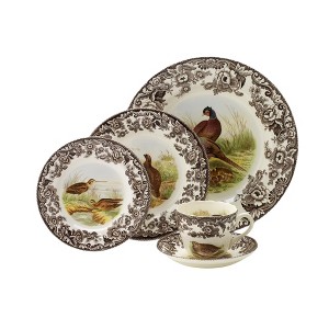 Spode Woodland 5-Piece Thanksgiving Dinnerware Set - Porcelain Plates & Teacup and Saucer, Fall Dinnerware Collection - Microwave & Dishwasher Safe - 1 of 4