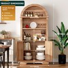 Fredees 71" Tall Arched Cabinet, Kitchen Pantry & China Cabinet, Arched Bookshelf with Open & Adjustable Shelves, Induction 3-Color Lights - 2 of 4