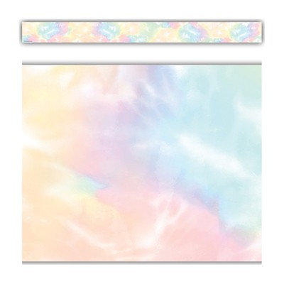Teacher Created Resources Pastel Pop Tie-Dye Straight Border Trim, 35 Feet (Pack of 6)