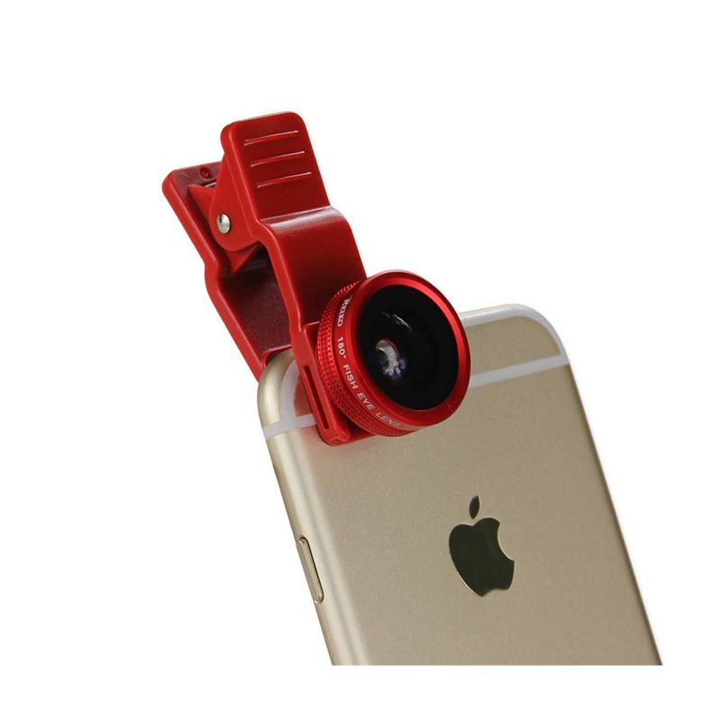 HD CAMERA FISH EYE LENS BUILT IN 180 DEGREE WIDE ANGLE IN RED, 2 of 5