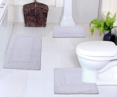 Classy Bathmat Collection Cotton Tufted Set of 3 Bath Rug Set - Home Weavers