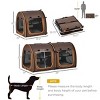 Munora 39" Portable Twin Compartment Cat Carrier - Foldable Pet Kennel with Removable Cushions & Storage Bag - Brown - 4 of 4