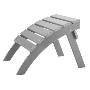 VEVOR Adirondack Ottoman, 21.5L x 18.9W x 14.8H Inch HDPE Plastic Folding Adirondack Ottoman, Weather-Resistant Foot Rest for Adirondack Chair, Gray - 1 of 4