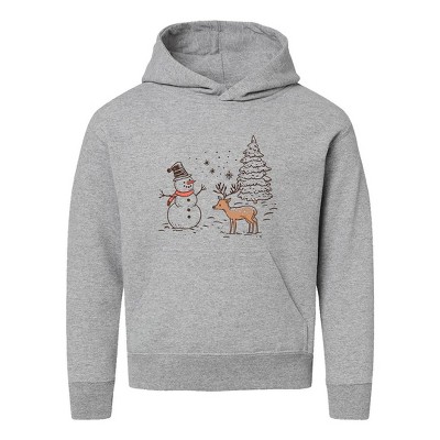 The Juniper Shop Deer Snowman Scene Youth Graphic Hoodie