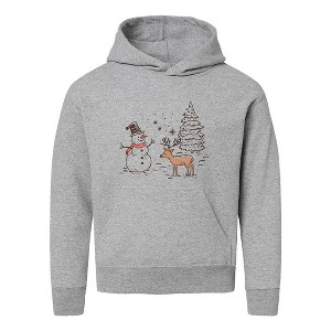 The Juniper Shop Deer Snowman Scene Youth Graphic Hoodie - 1 of 3