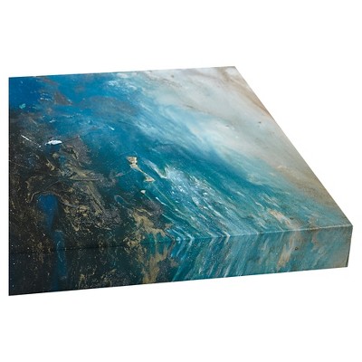 Rolling Waves Blue and White Abstract Canvas Triptych Set