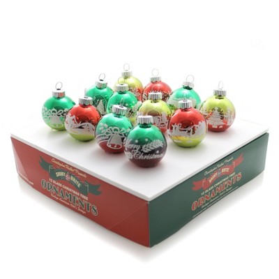 Christopher Radko Holiday Splendor Ombre Flocked Shiny Brite New 2016 Set/12  -  Ornament Sets