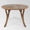 Wells 5 pc Acacia Wood Round Dining Set Teak Finish - Christopher Knight Home: Weather-Resistant Patio Furniture - 4 of 4