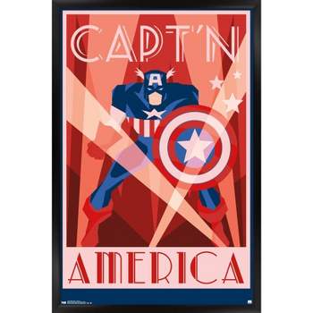 Trends International Marvel Comics - Captain America - Art Deco Framed Wall Poster Prints