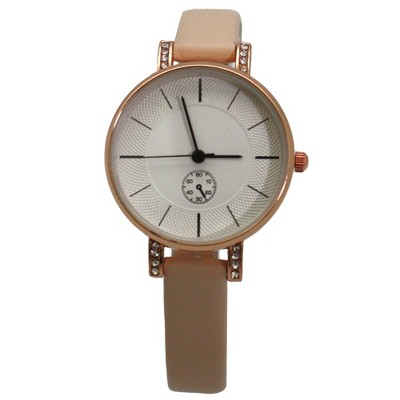 Olivia Pratt Faux Leather Small Face Chronograph Women Watch