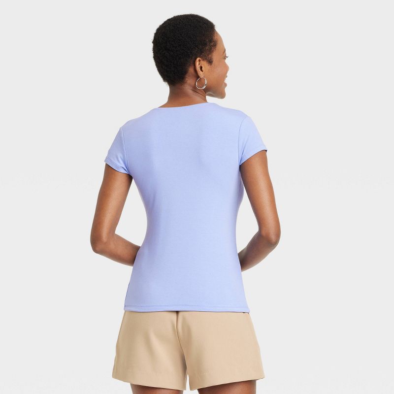 Women's Slim Fit Short Sleeve V-Neck T-Shirt - A New Day™, 3 of 7