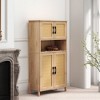 Bella Depot 23.6''W Storage Cabinet Modern 4-Door Storage Cabinet with Woven Rattan Doors & Adjustable Shelves - 2 of 4
