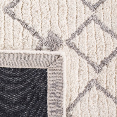Handmade Ivory & Beige Wool Shag Area Rug 8' x 10'