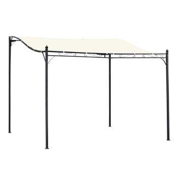 Outsunny Steel Outdoor Pergola Gazebo, Patio Canopy with Weather-Resistant Fabric and Drainage Holes