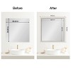Amanti Art Mirror Makeover Bathroom Mirror Frame Border Kit- Fully Assembled Peel and Stick Frame - Mirror NOT Included - Trio  Trim - 4 of 4