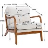 Armchair Arm Wood Frame, Curved Edges, Wooden Legs Modern Accent Upholstered Sofa Chairs for Living Room, Office, L-Shape Boucle Beige - 2 of 4
