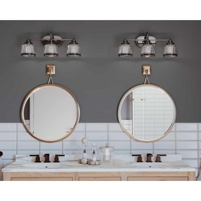 Judson Polished Nickel 3-Light Bath Vanity with Clear Glass Shades