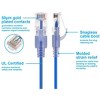 Monoprice SlimRun Cat6A Ethernet Patch Cable - Network Internet Cord - RJ45, Stranded, UTP, Pure Bare Copper Wire, 30AWG, 6in, Blue, 10-Pack - 3 of 4