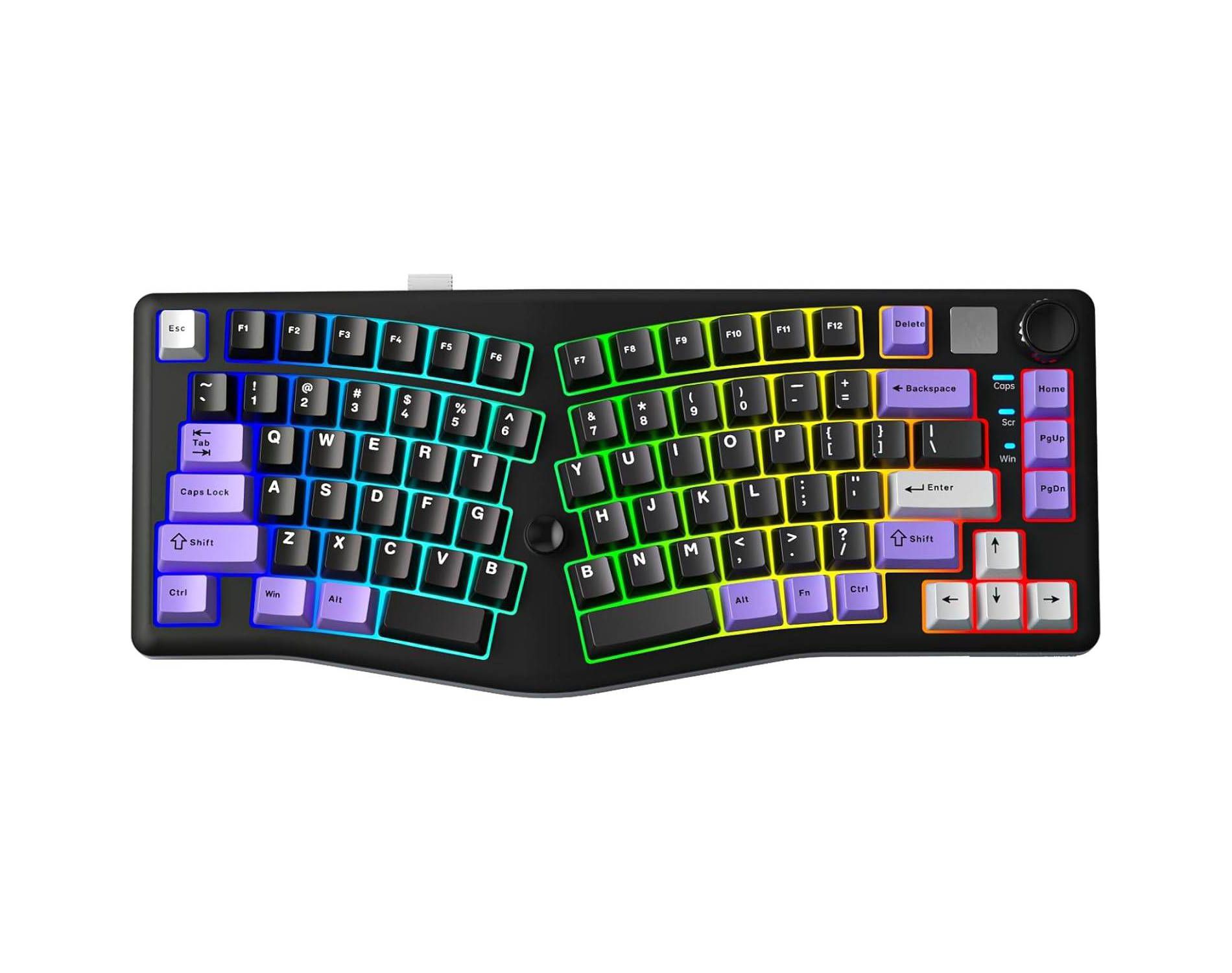 AULA LEOBOG A75 Alice Gaming Keyboard, Tri-Mode Ergonomic, RGB, Knob, 75% Hot Swappable Custom Programable - Black